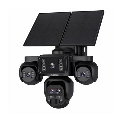 Solar Security Camera 20x Optical Zoom - 5 Lens 4K WiFi 100% Solar Powered