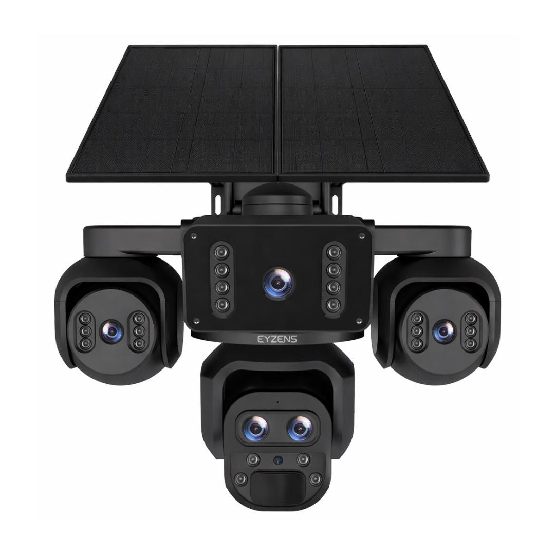 20x Optical Zoom - 5 Lens 4K Solar Security Camera – 100% Solar Powered, NO Electricity NO WiFi