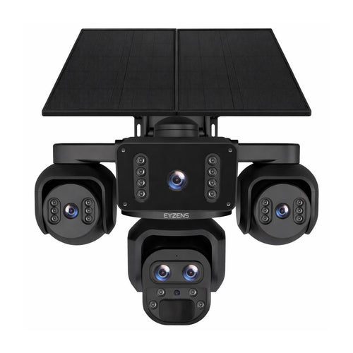 20x Optical Zoom - 5 Lens 4K Solar Security Camera – 100% Solar Powered, NO Electricity NO WiFi